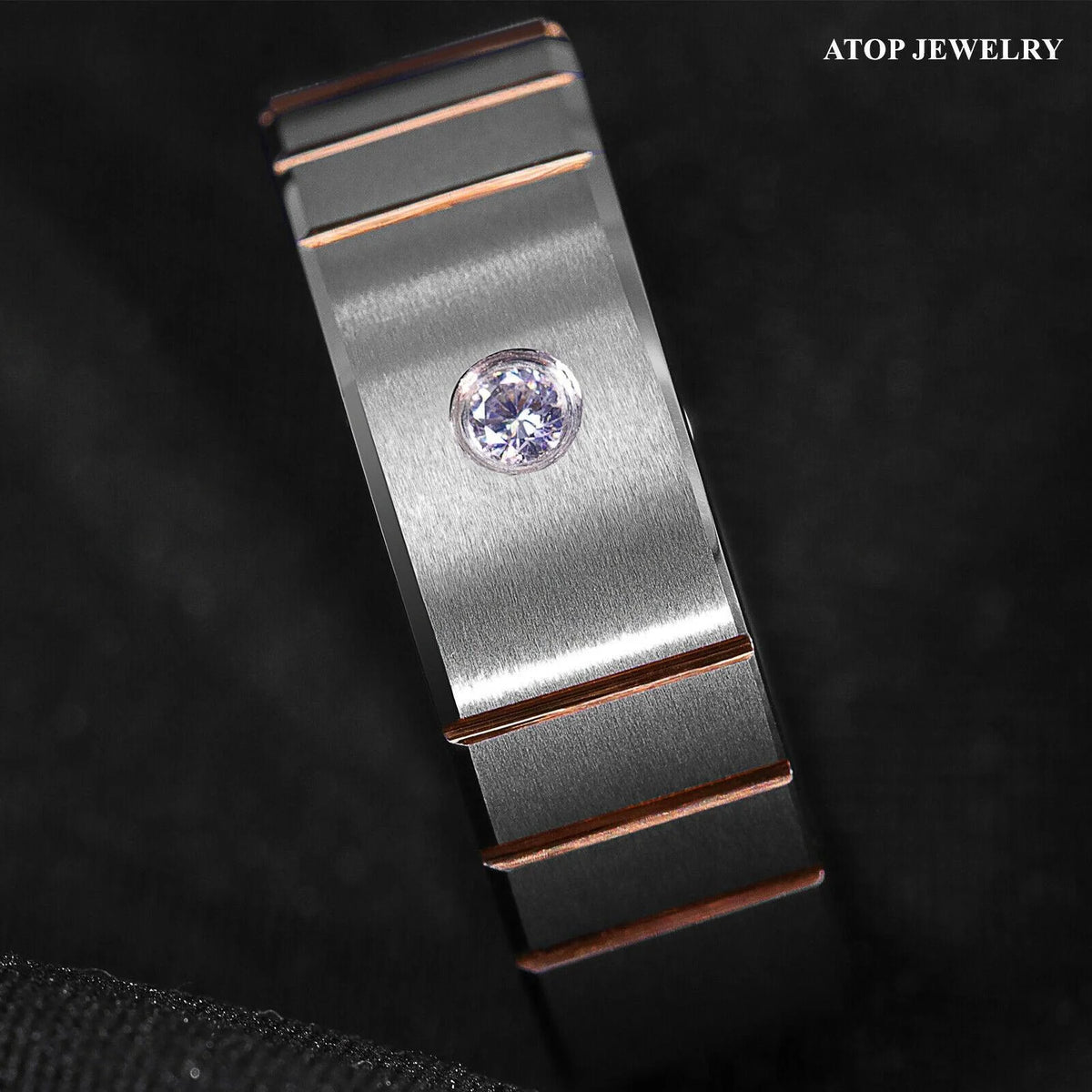 6mm Brushed Silver Rose Gold Tungsten Rings H867967