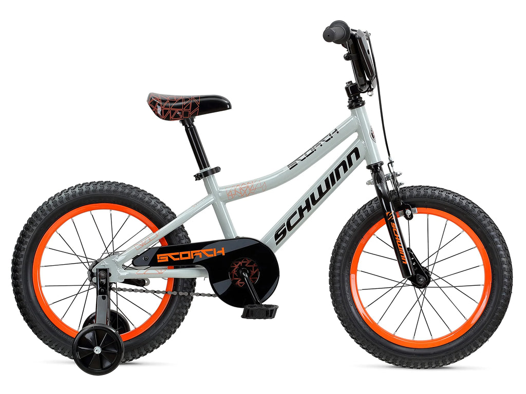 Boy's Bike with Training Wheels, 16 Wheels, Grey Q765745