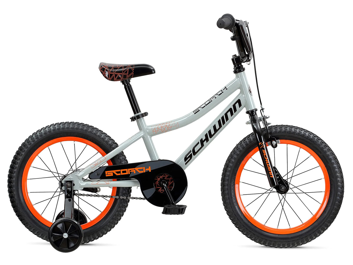 Boy's Bike with Training Wheels, 16 Wheels, Grey Q765745
