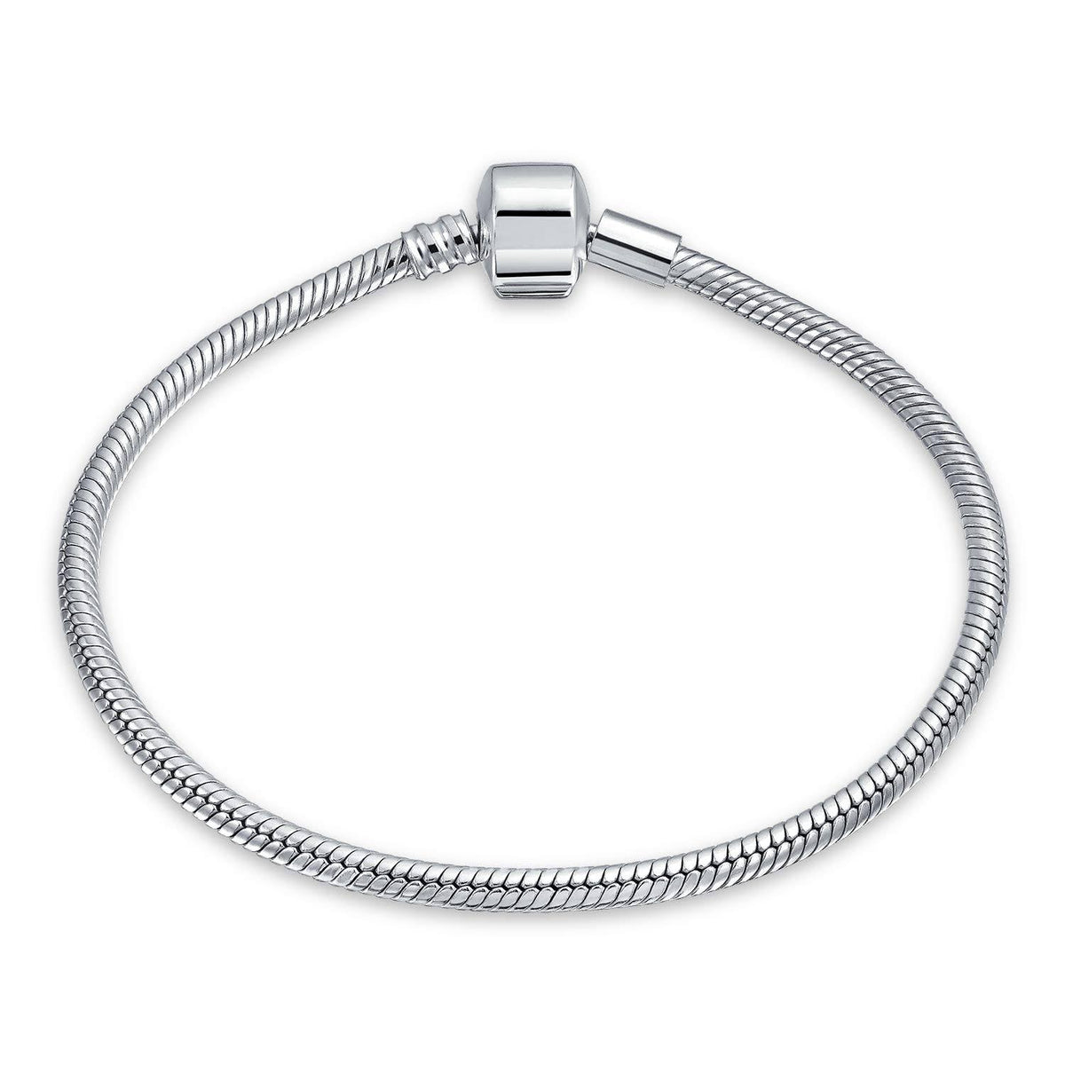 Sterling Silver Snake Chain Charm Bracelet D259