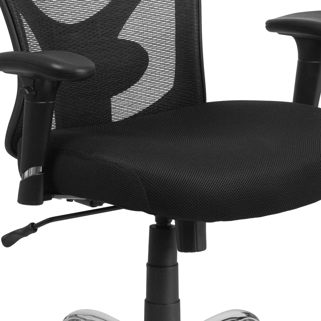 Black Mesh Ergonomic Task Office Chair with Adjustable Back and Arms N2654