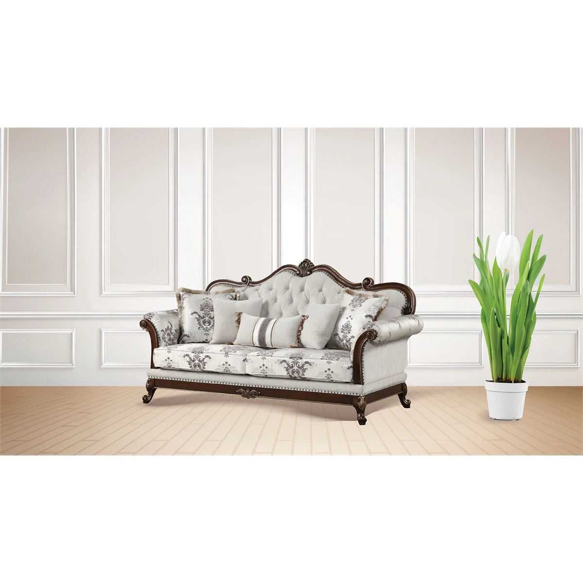 White 2PC Tufted Living Room Set T656