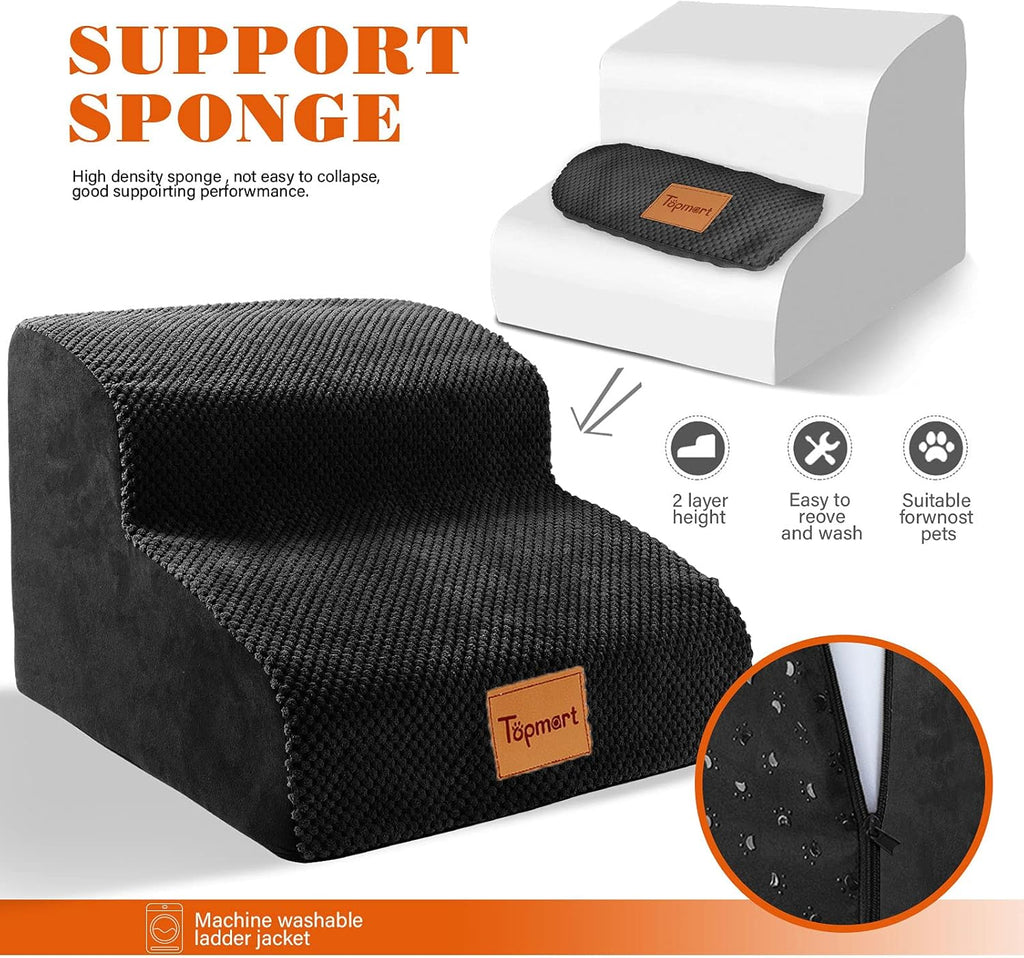 High Density Foam Pet Steps 2 Tiers, Non-Slip Dog Stairs Z163
