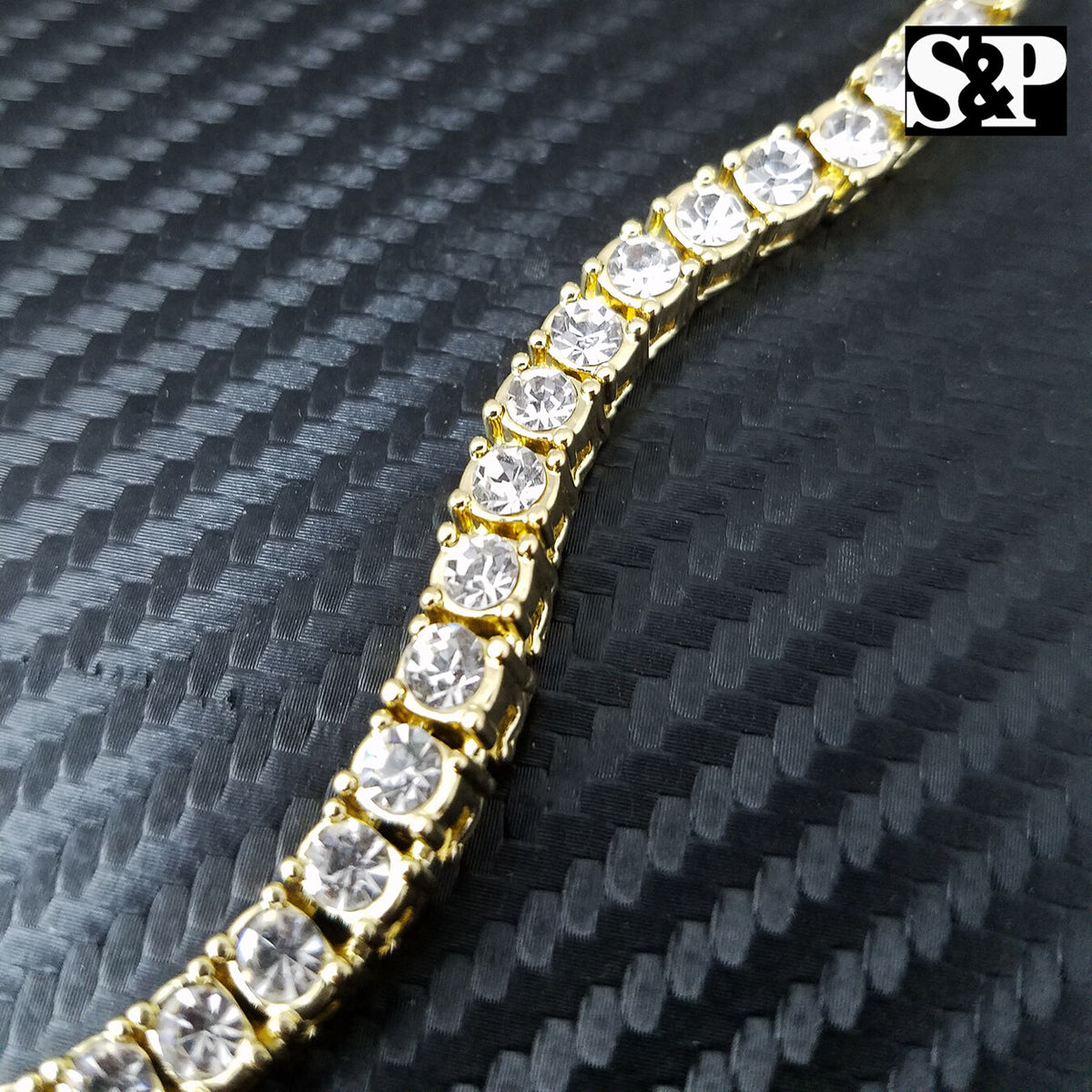 Choker 16" 1 Row Diamond Tennis Chain & Necklace Set I834