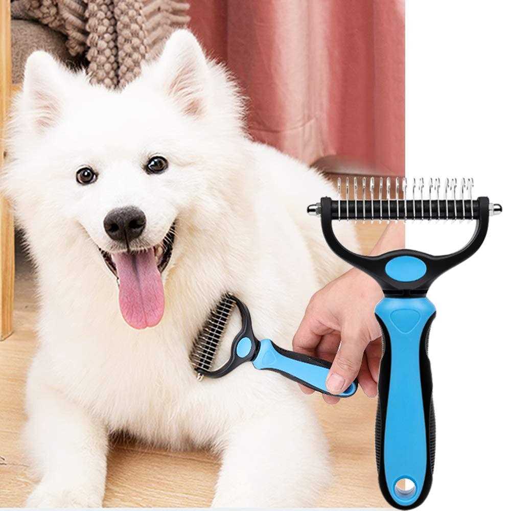 Dematting Brush Undercoat Rake for Dogs & Cats 2 Sided Grooming Tool A285