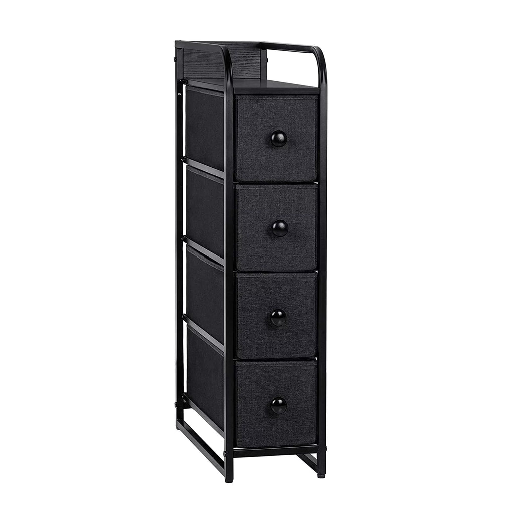 Black Grey 4 Drawer Narrow Dresser V713146