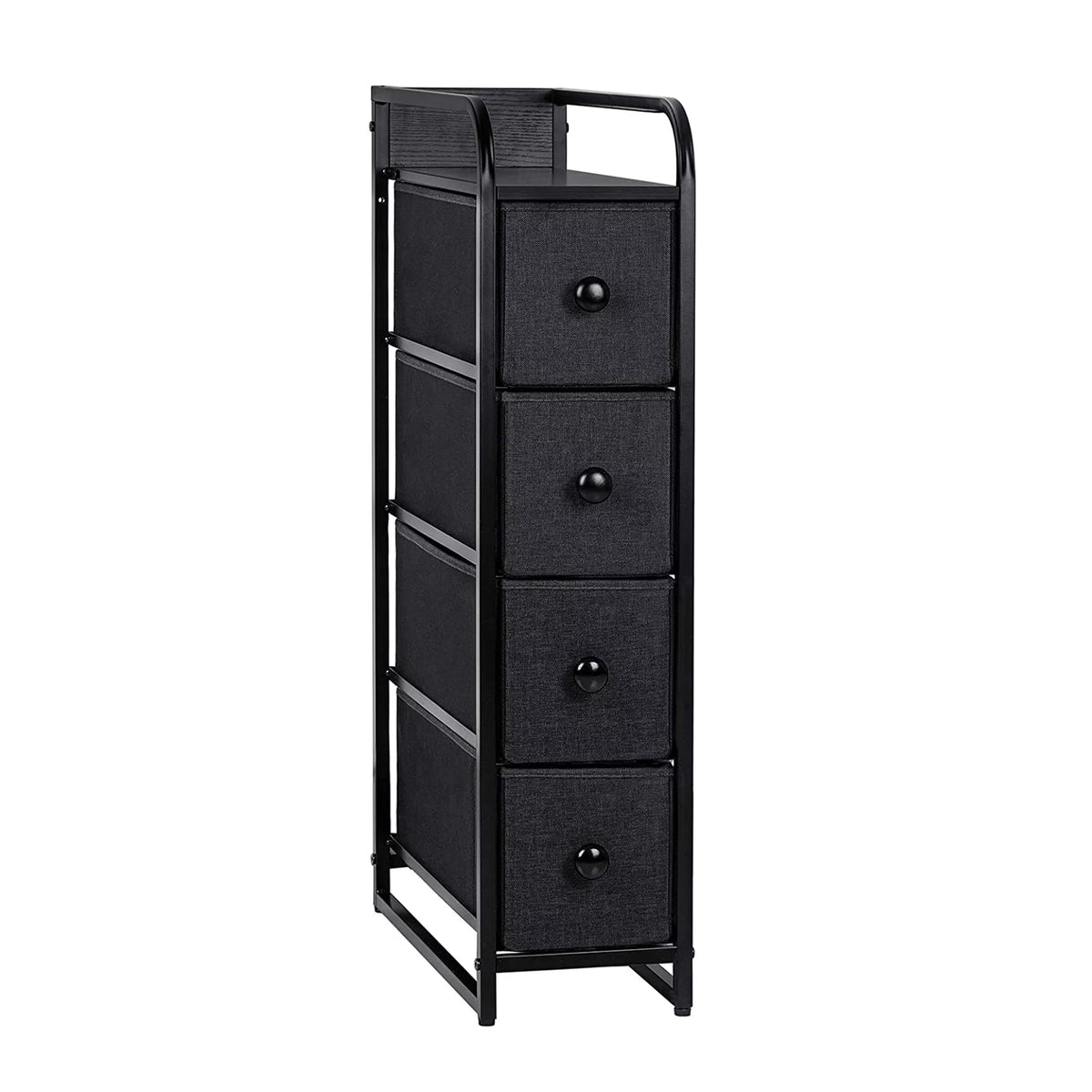 Black Grey 4 Drawer Narrow Dresser V713146