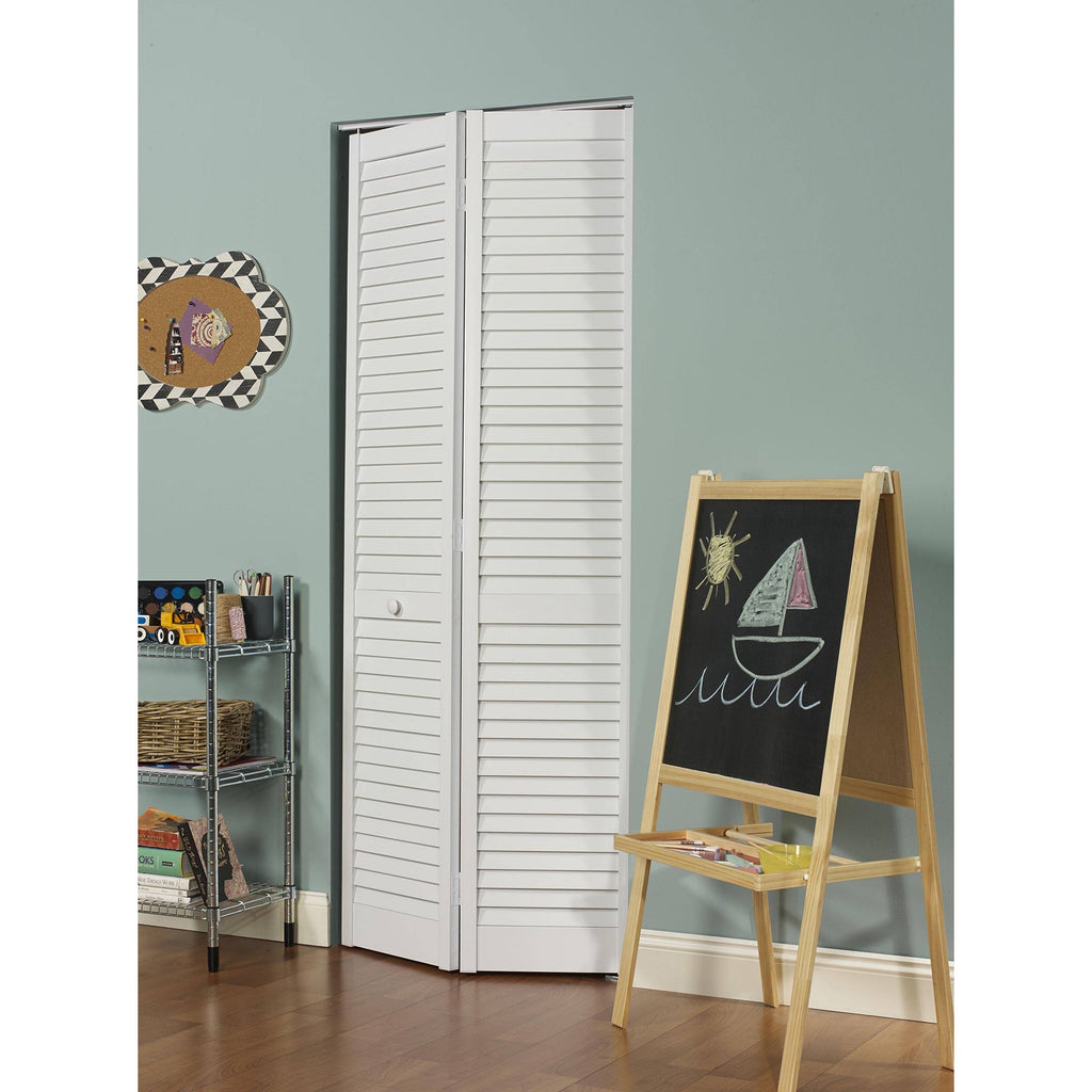 White PVC Louvered Bifold Door, 32 inch x 80 inch J650300