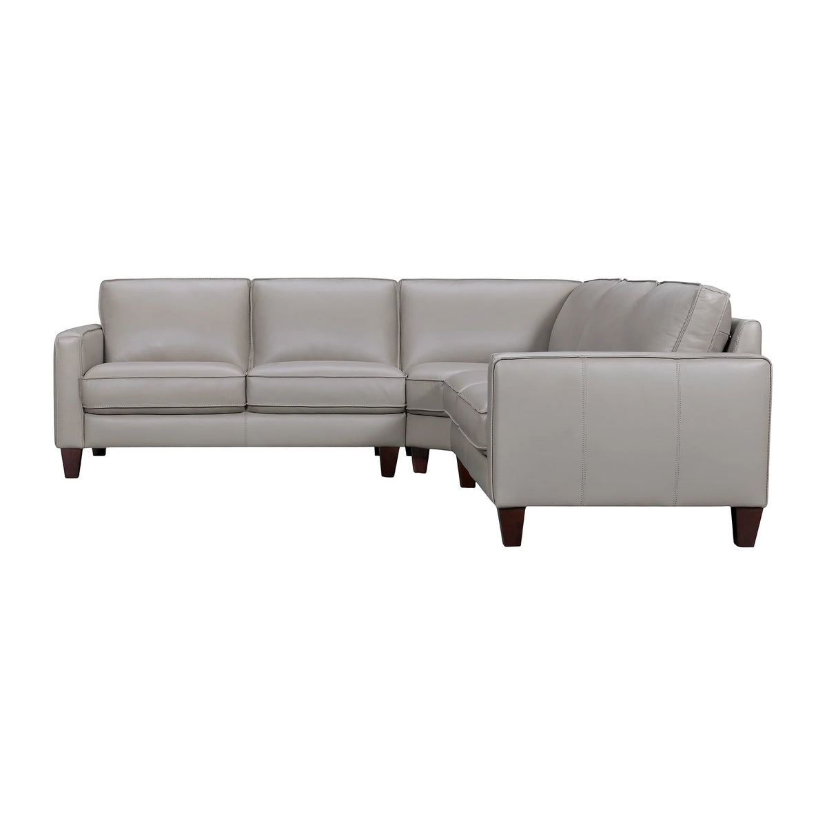 Greige Leather Sectional Sofa Y816567