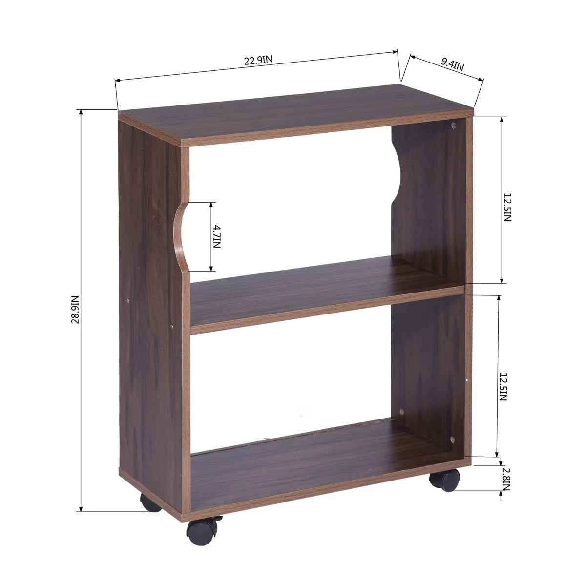 47.4" L Computer Desk with Movable Bookcase E890849