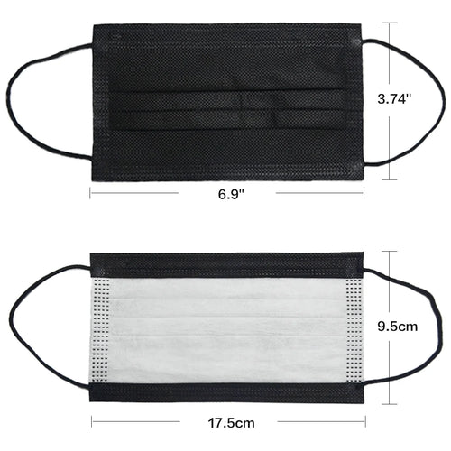 2000 Pack Black 3 Ply Disposable Face Masks F544901