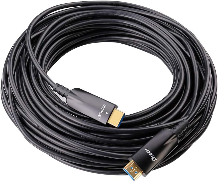 328 Feet Fiber Optic HDMI Cable with 4K 30Hz and 1080p 60Hz HD Video 3D HDCP CEC High Speed Supported (100 Meters, Black) E31184