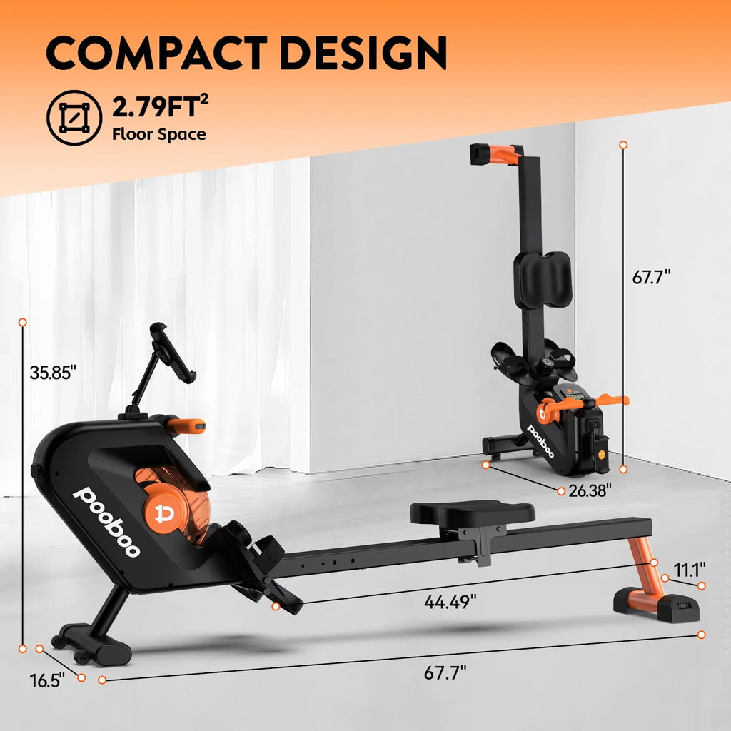Foldable Magnetic Rowing Machine 8 Level Resistance Q1473