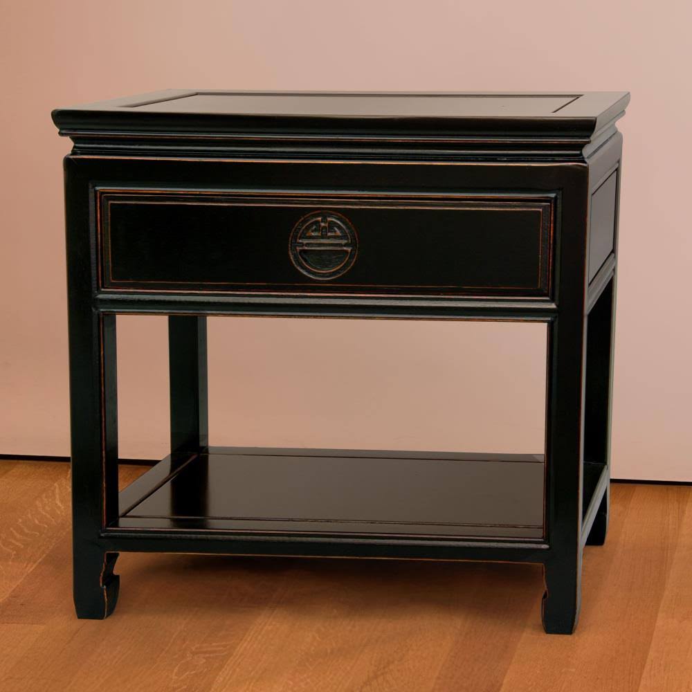 Antique Black Rosewood Bedside Table G347884