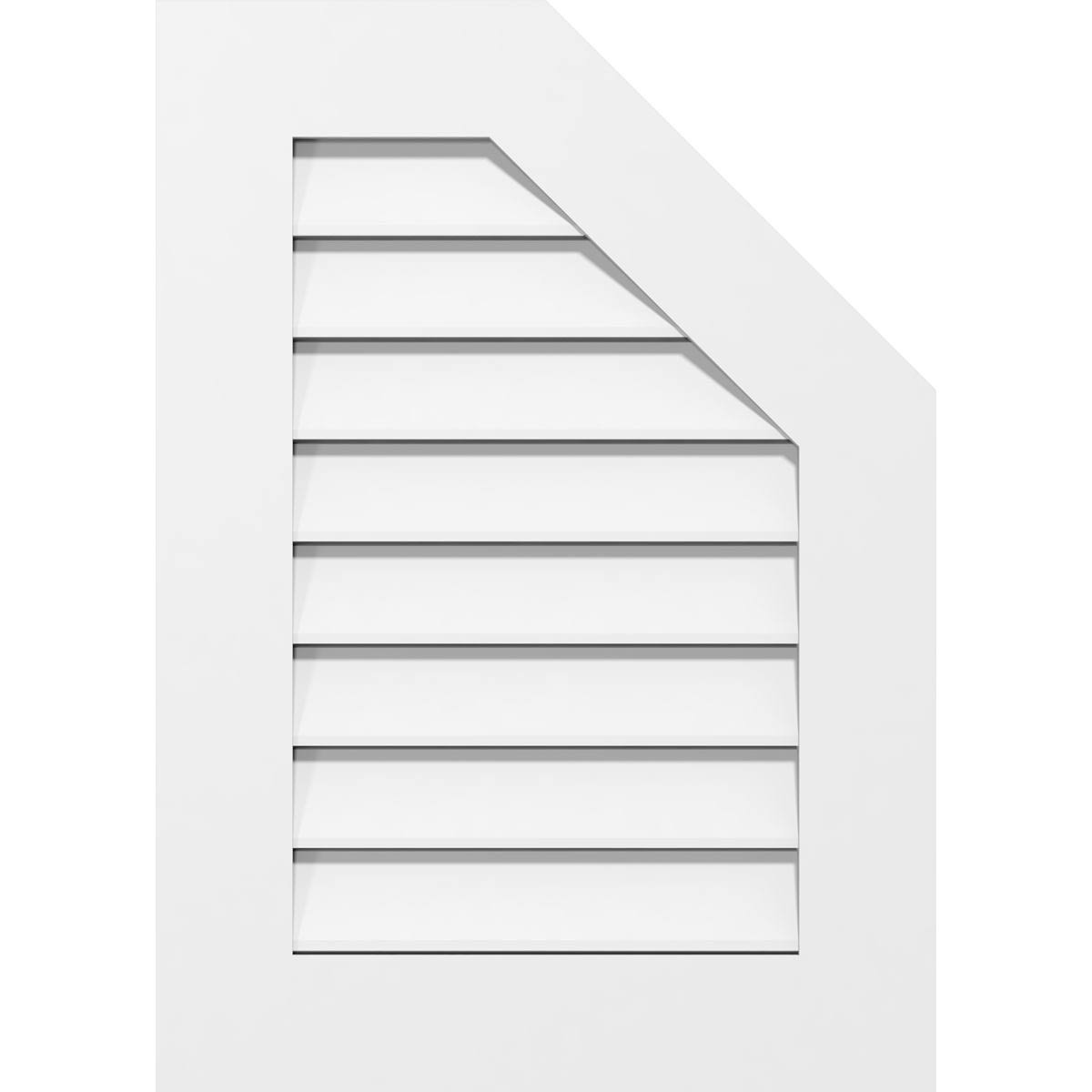 Half Octagon Top Right Surface Mount PVC Gable Vent J843258