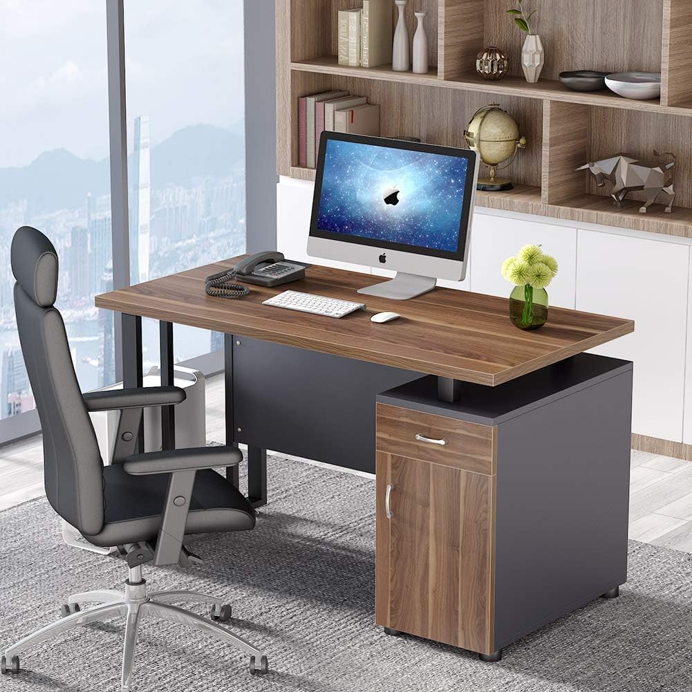 47 inch Computer Desk with Storage Drawer and Cabinet G266572