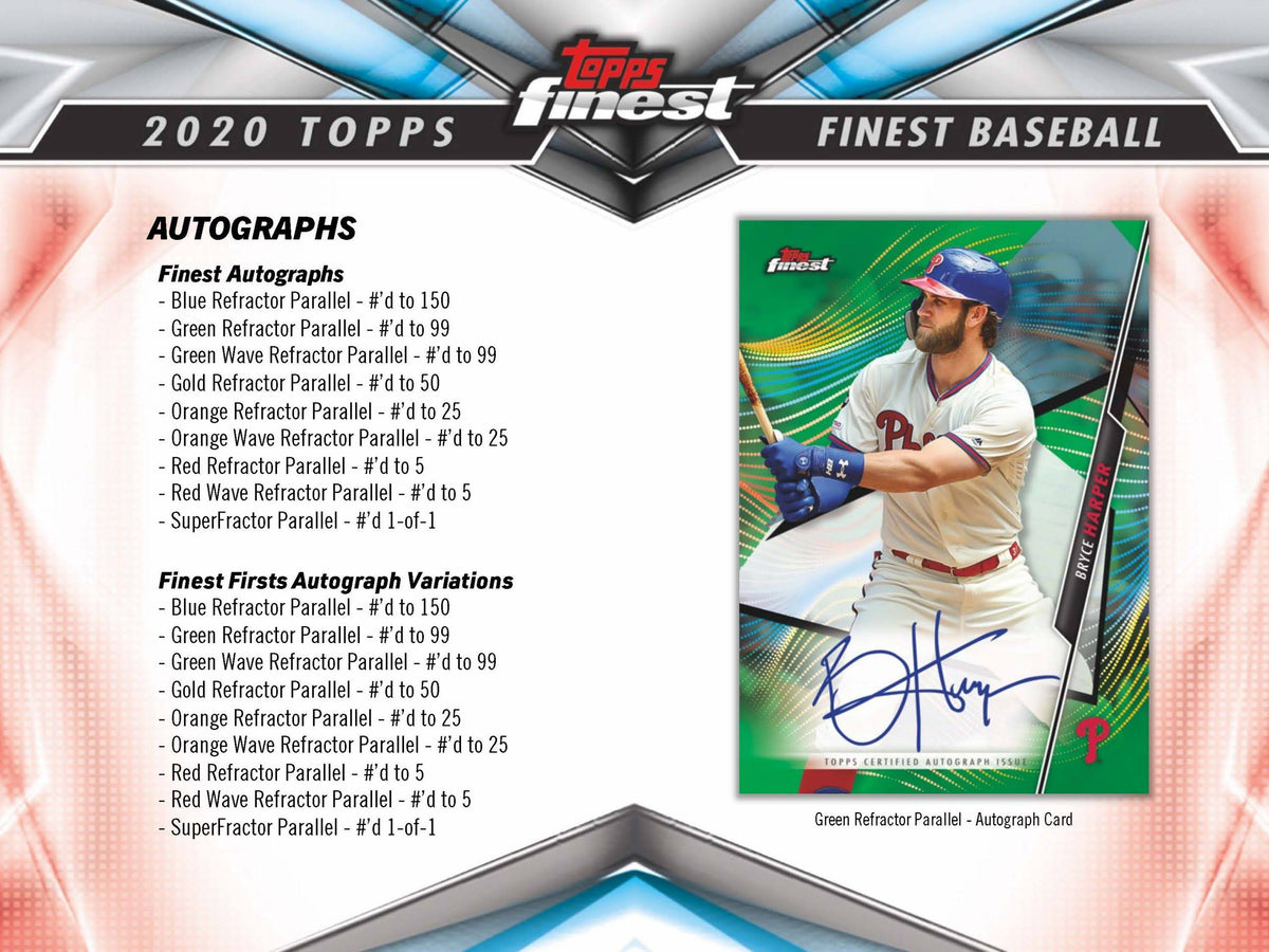 2020 Topps Finest Baseball Hobby Box W466