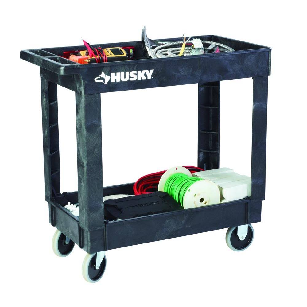 Black 2-Shelf Utility Cart J7787