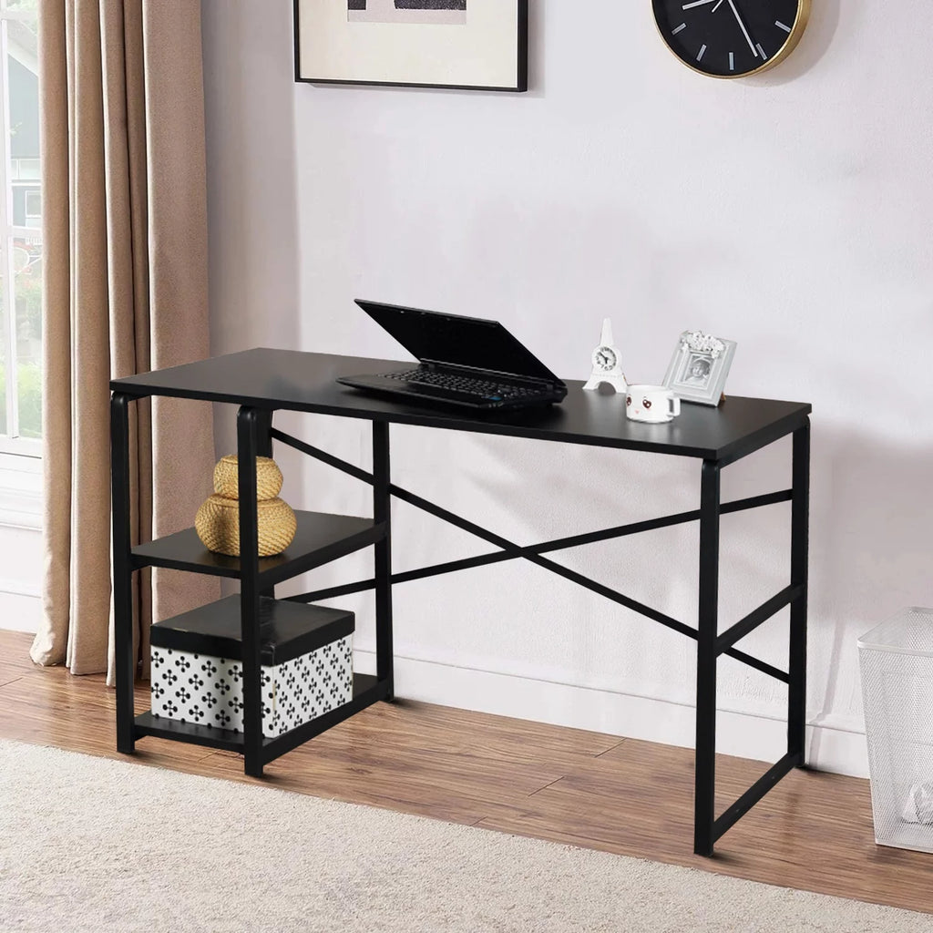 Black Computer Desk with 2 Shelves E662076