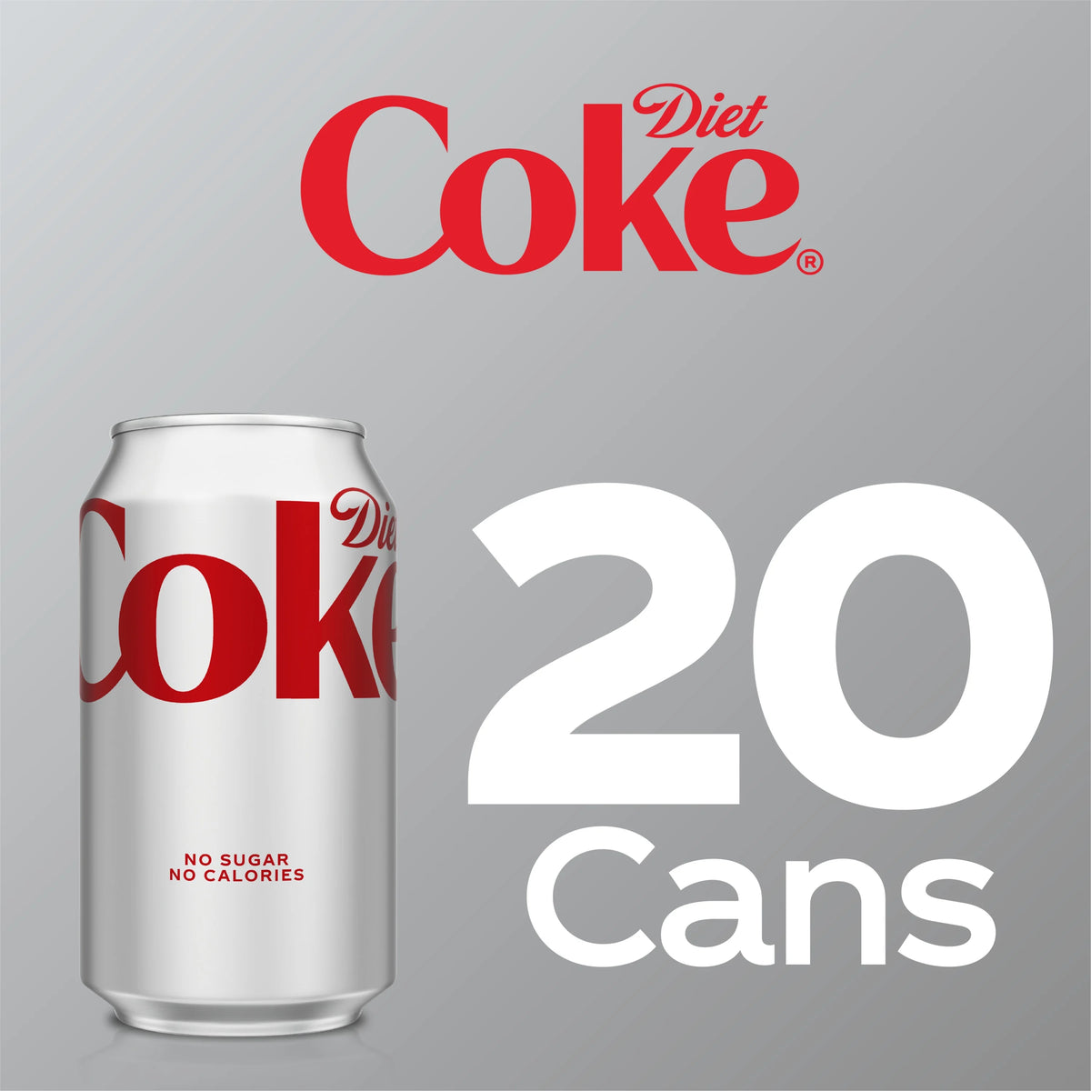 20 Pack Diet Coke Soda Soft Drink, 12 fl oz W3992