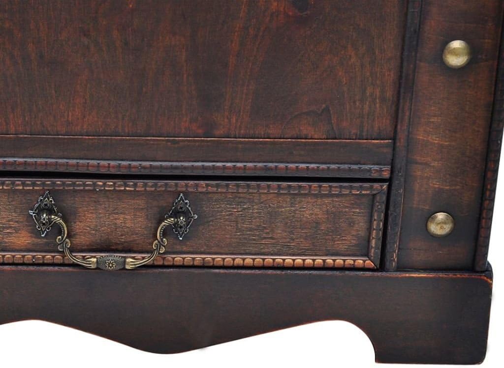Vintage Wooden Treasure Chest Storage Trunk with 2 Drawers H179