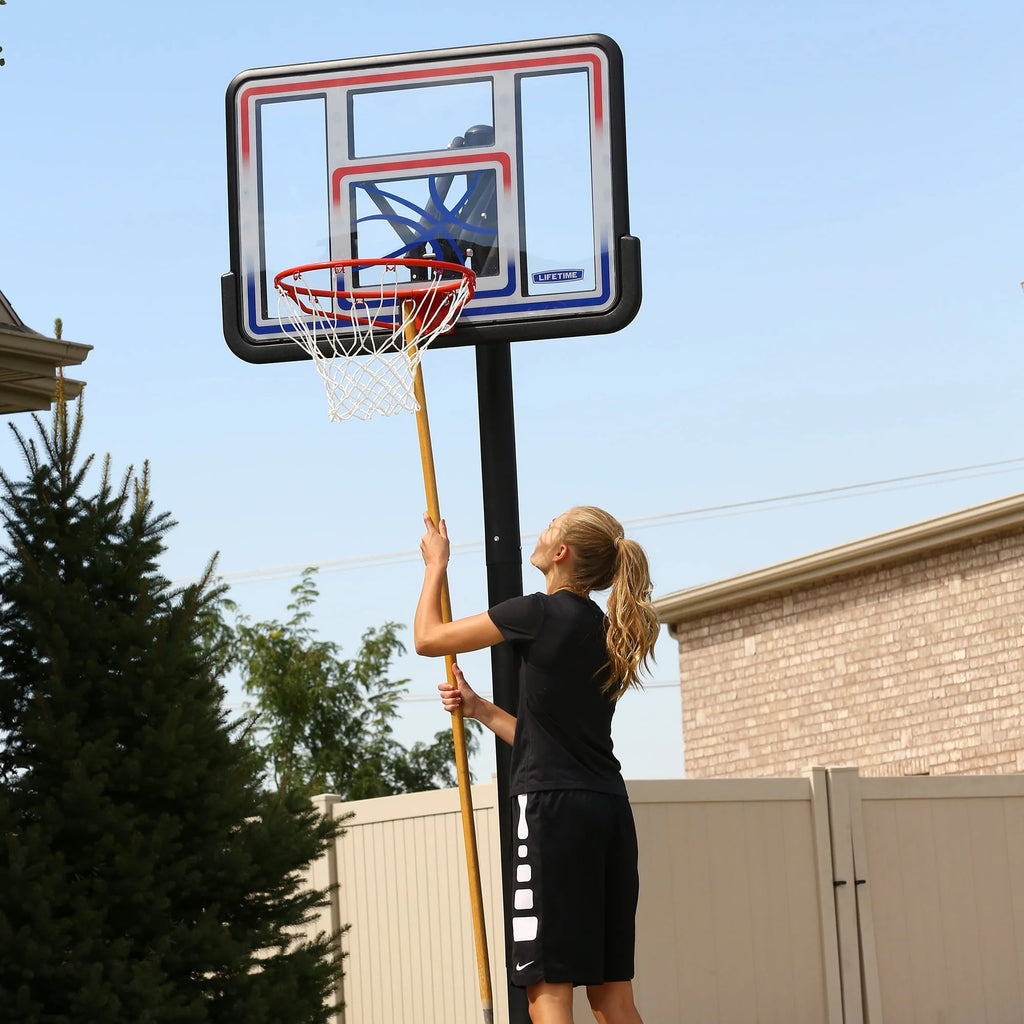 Adjustable Inground Basketball Hoop 44 inch Polycarbonate Q9587