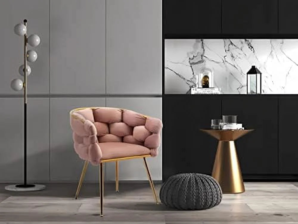 Velvet Accent Chair with Gold Legs Q330811