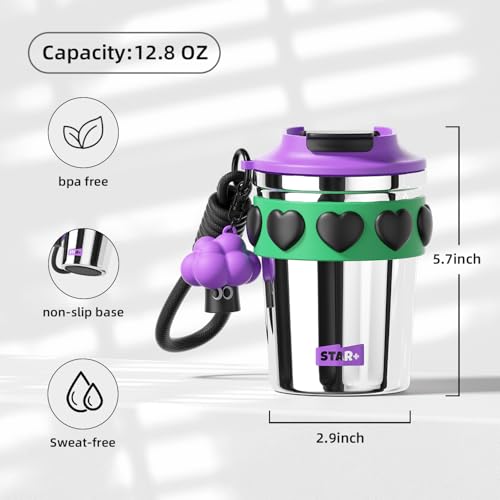 12 OZ Spill Proof Stainless Steel Coffee Mug with Lid W3074