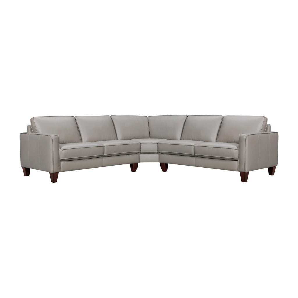 Greige Leather Sectional Sofa Y816567