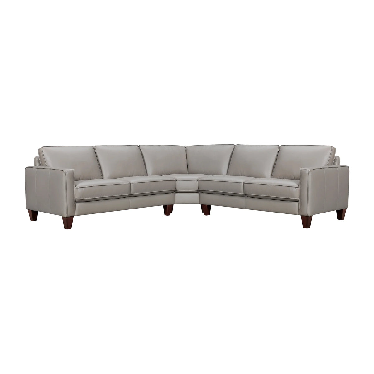 Greige Leather Sectional Sofa Y816567