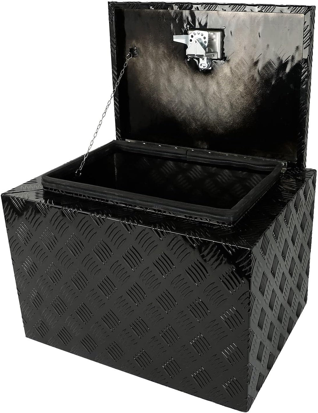Truck Bed Tool Box with Lock Latch, 24 X 17 X 18 Inch Aluminum Black E595