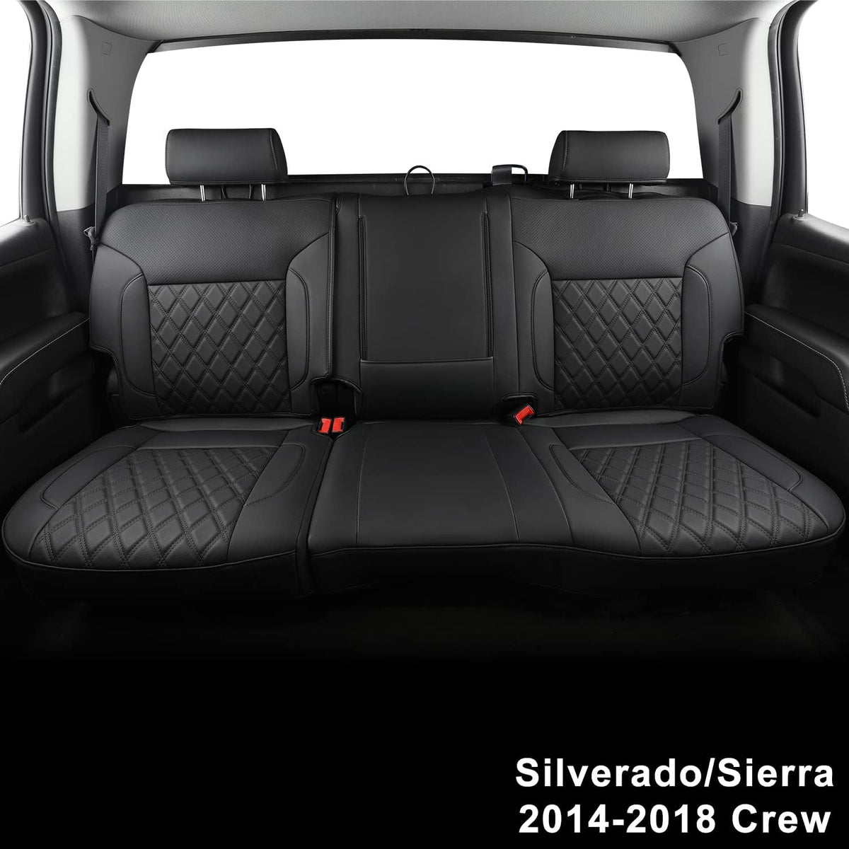Faux Leather Seat Covers Black&Red E1643