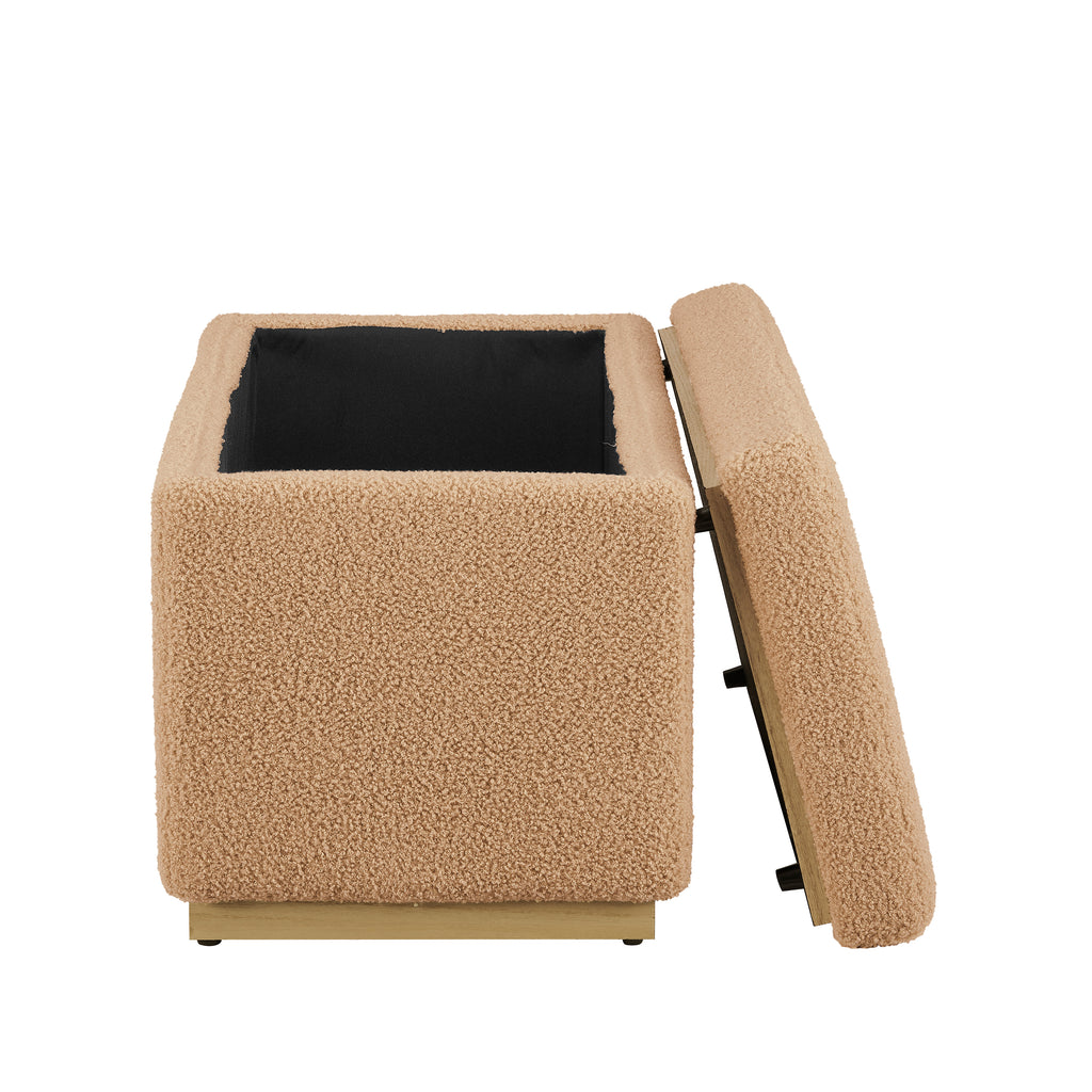 Tan Rectangle Storage Ottoman R3217