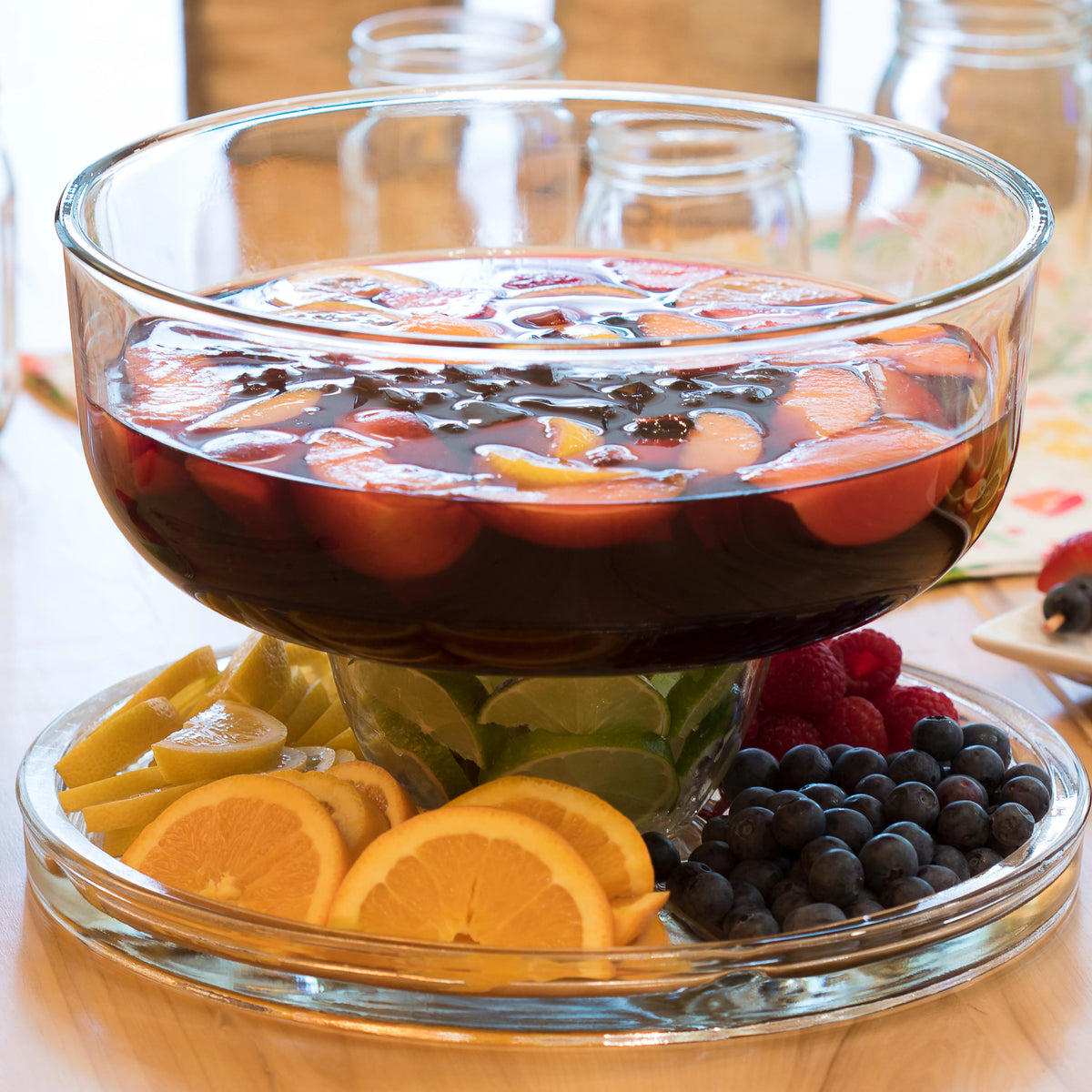 6-in-1 Glass Server, Punch Bowl, Chip and Dip Bowl, Cake Stand Y323167