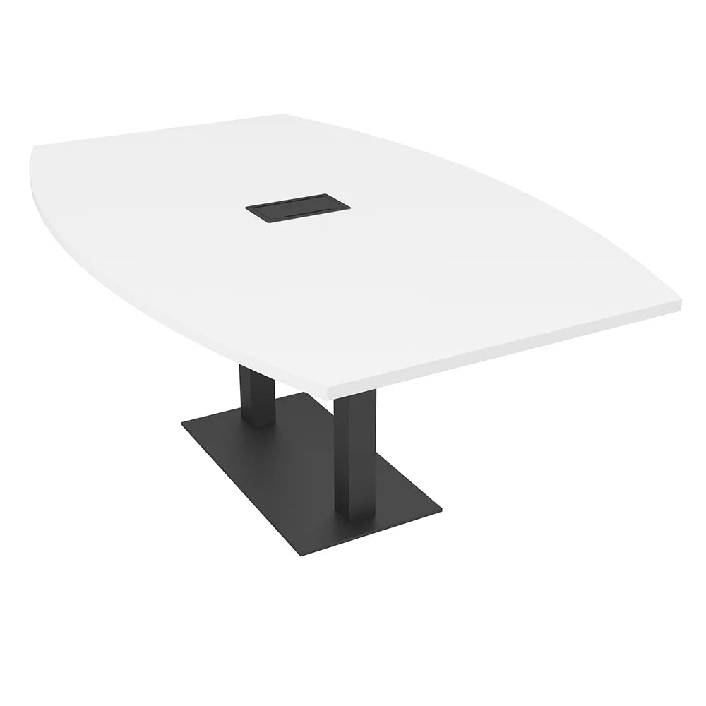 7Ft Boat Shaped Conference Table with Metal Base V587