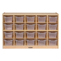 Birch 20 Cubby Tray Cabinet with Clear Bins V822242
