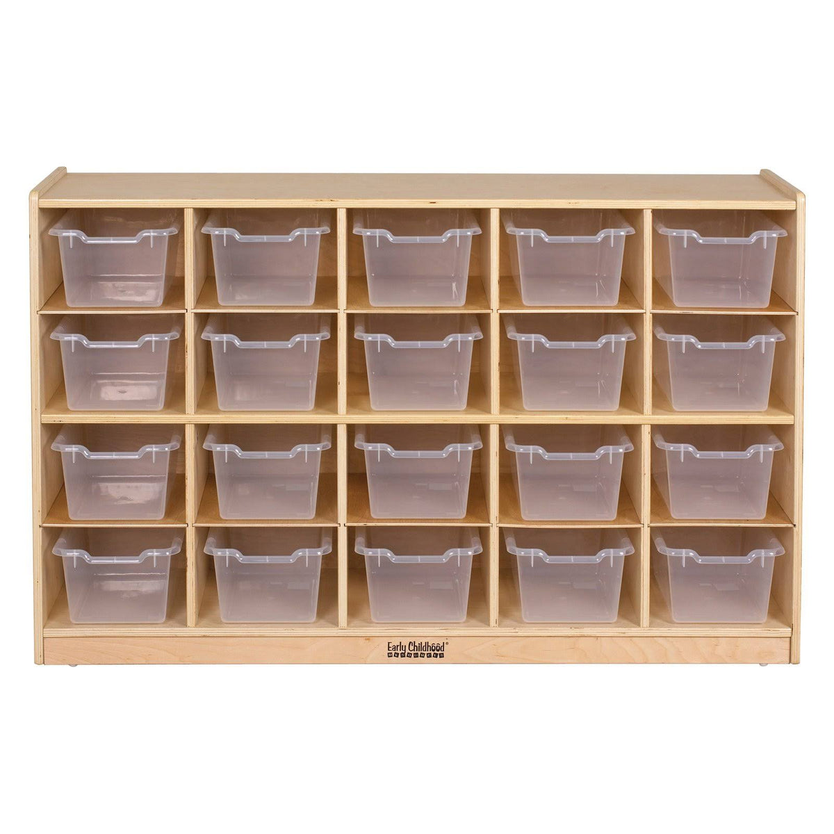 Birch 20 Cubby Tray Cabinet with Clear Bins V822242