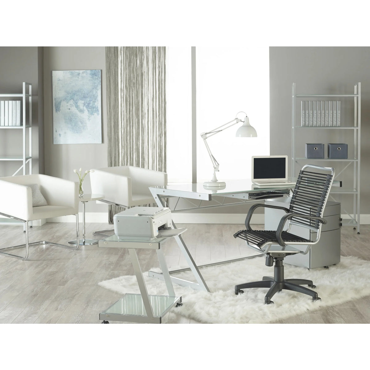 High Back Office Chair with Fixed Arm A51563