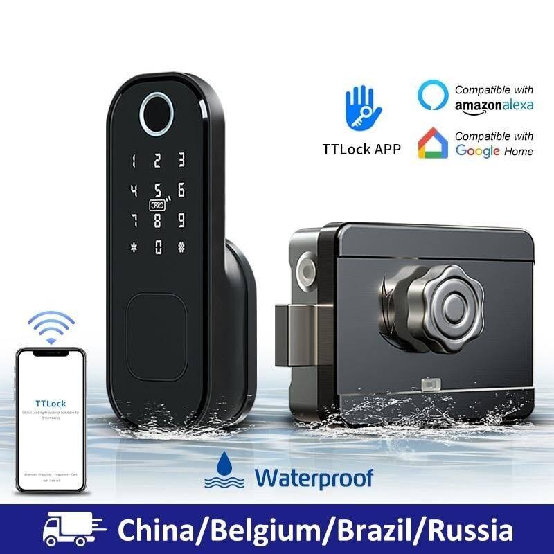 WiFi Fingerprint Smart Card Digital Code Electronic Door Lock L6455
