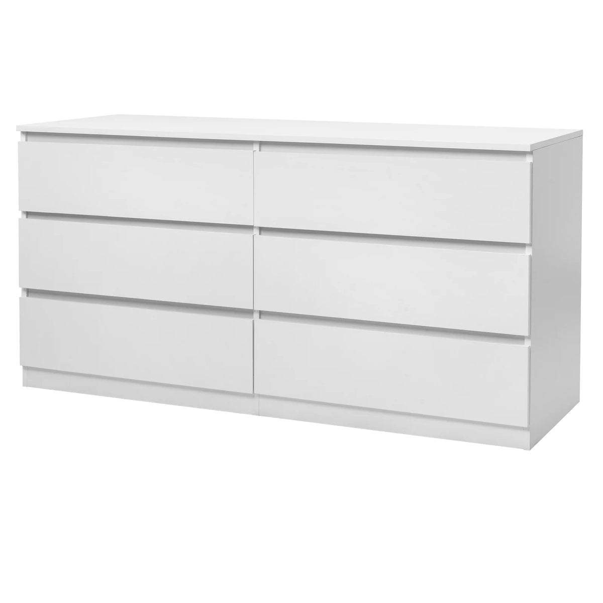 White 6 Drawer Double Dresser F937