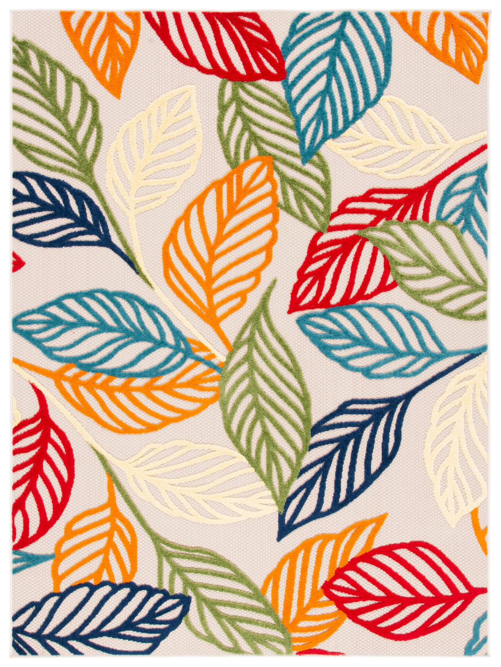 Ivory Green 7' x 9' Indoor/Outdoor Area Rug C4159