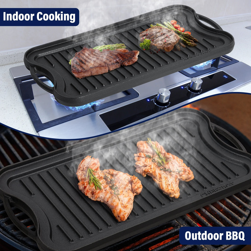 Preseasoned Cast Iron Reversible Griddle Plate Pan B799