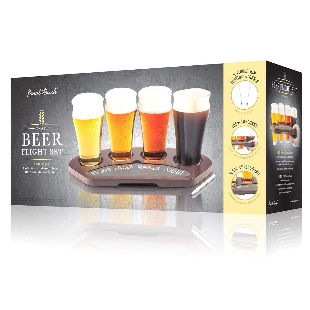 Glass & Wood Beer Flight Board S4864