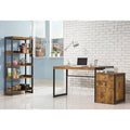 Black Writing Desk with File Cabinet U305