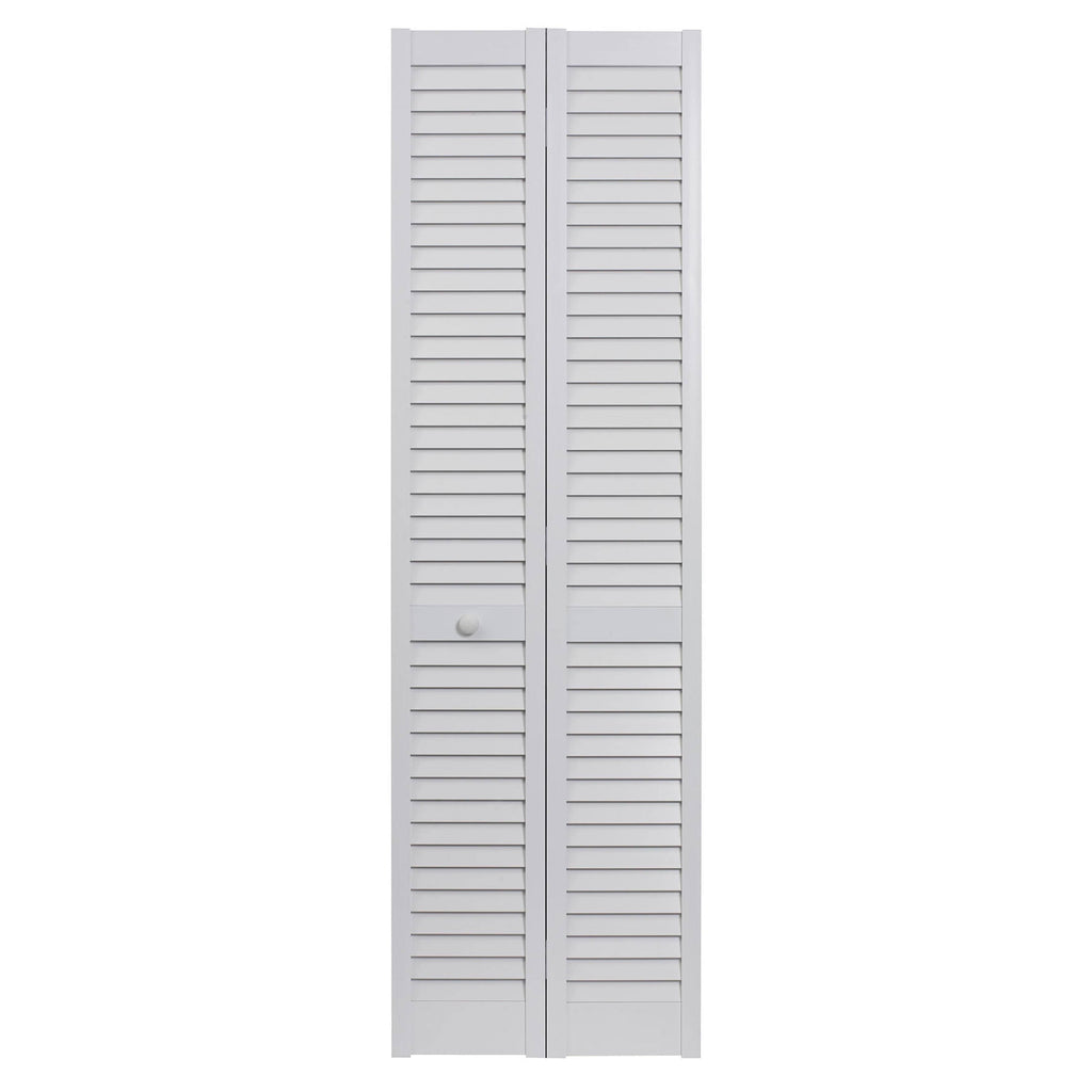 White PVC Louvered Bifold Door, 32 inch x 80 inch J650300