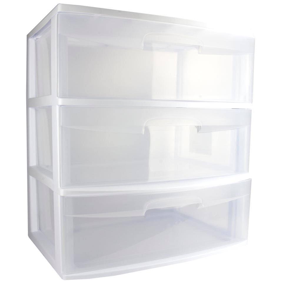 3 Drawer Wide Storage Cart with Caster (12 Pack) R596