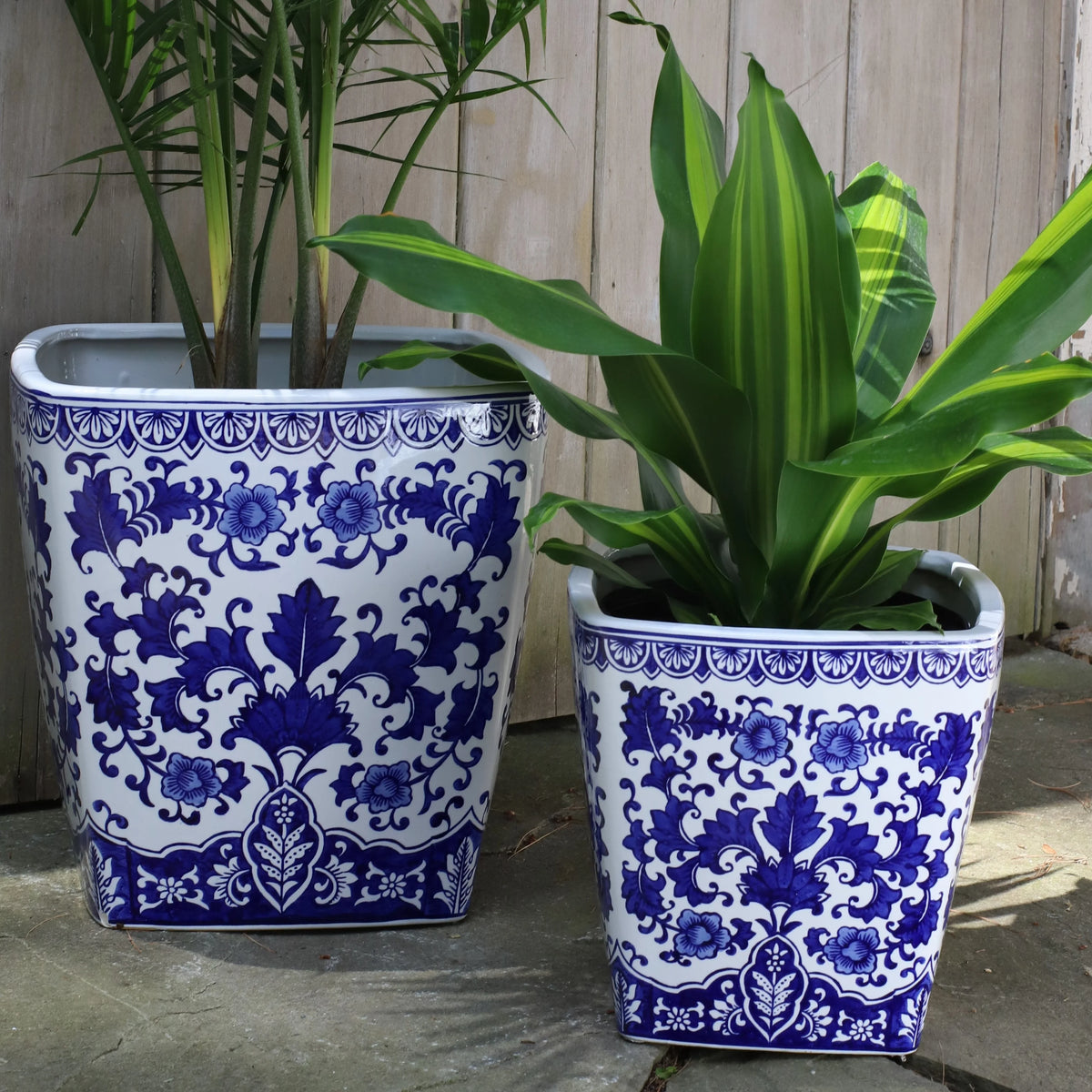 Blue and White Ceramic Planter J539109
