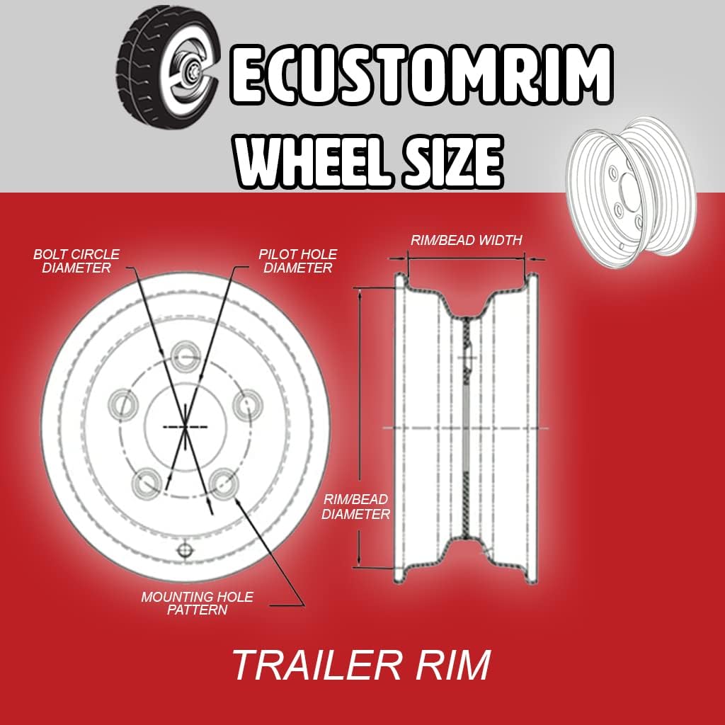 4.80-12 12 in. Load C 4 Lug Galvanized Spoke Trailer Tire Rim V217