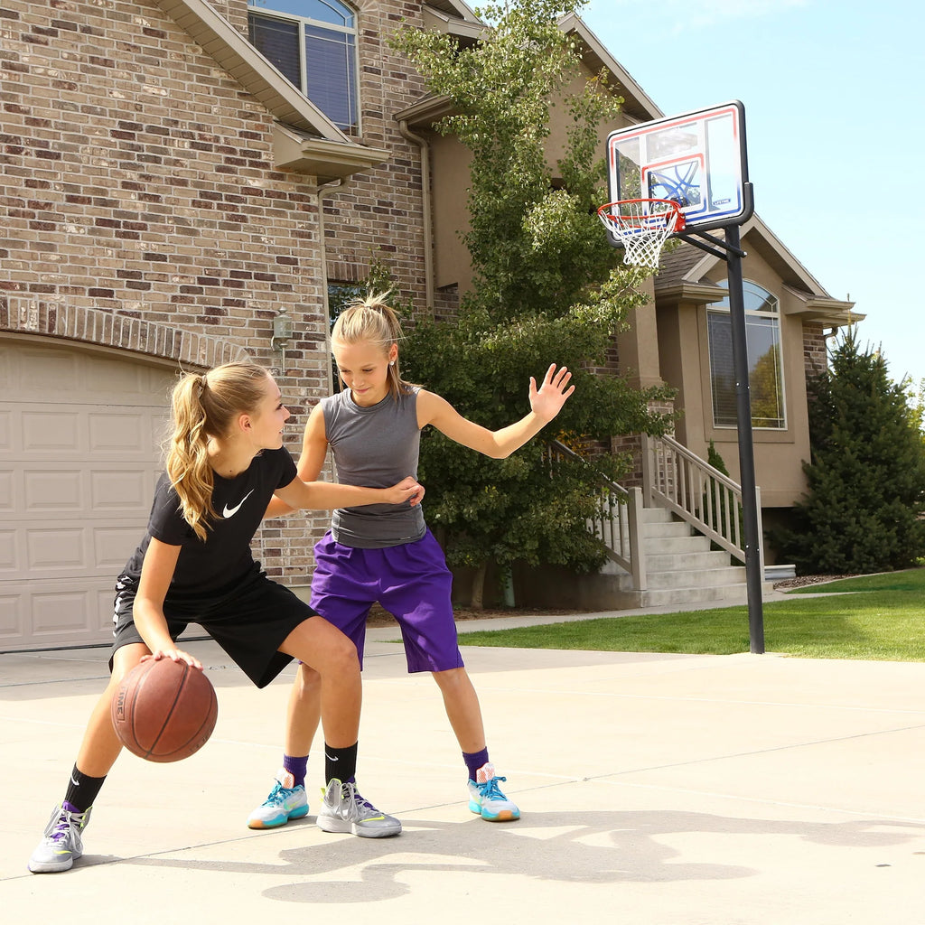 Adjustable Inground Basketball Hoop 44 inch Polycarbonate Q9587