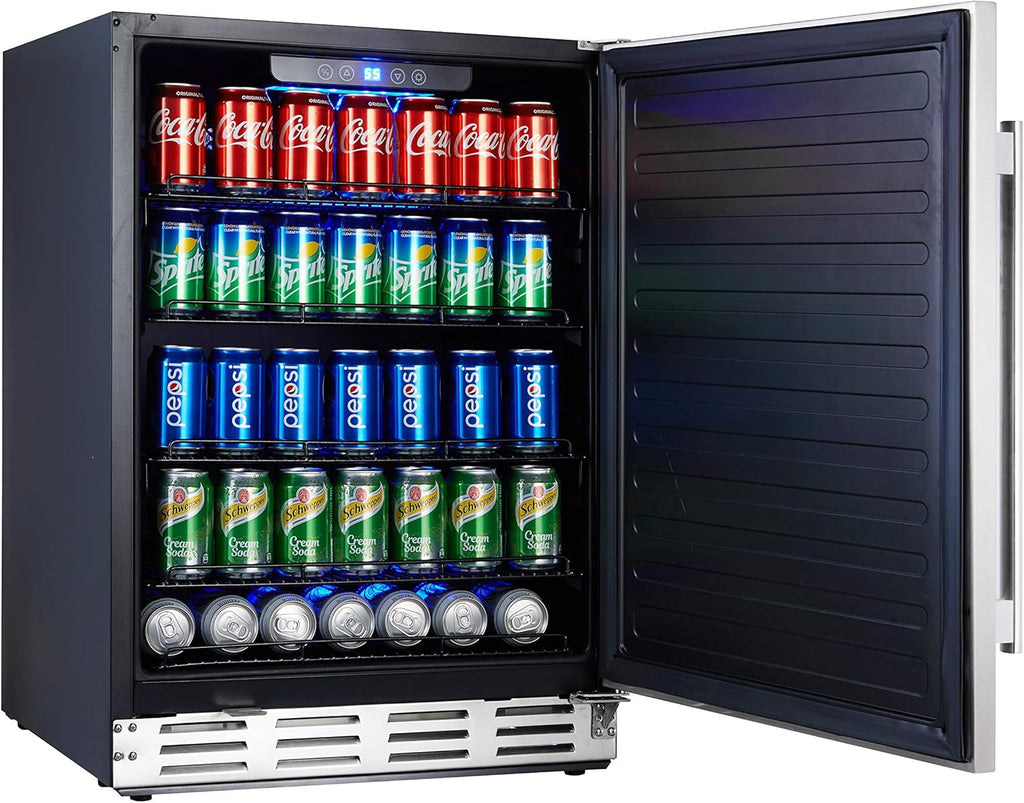 Stainless Steel Beverage Refrigerator, Under Counter 24 inch, 154 Cans Q979780